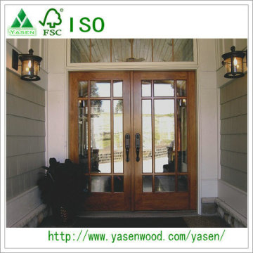 Hot Sale Top Quality Entry Doors French Wood Double Leaf Door